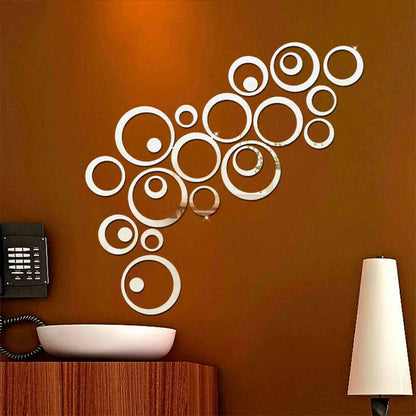 Miroirs adhésifs décoratifs rond - 24 pcs