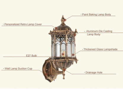 Lampe murale extérieure rétro