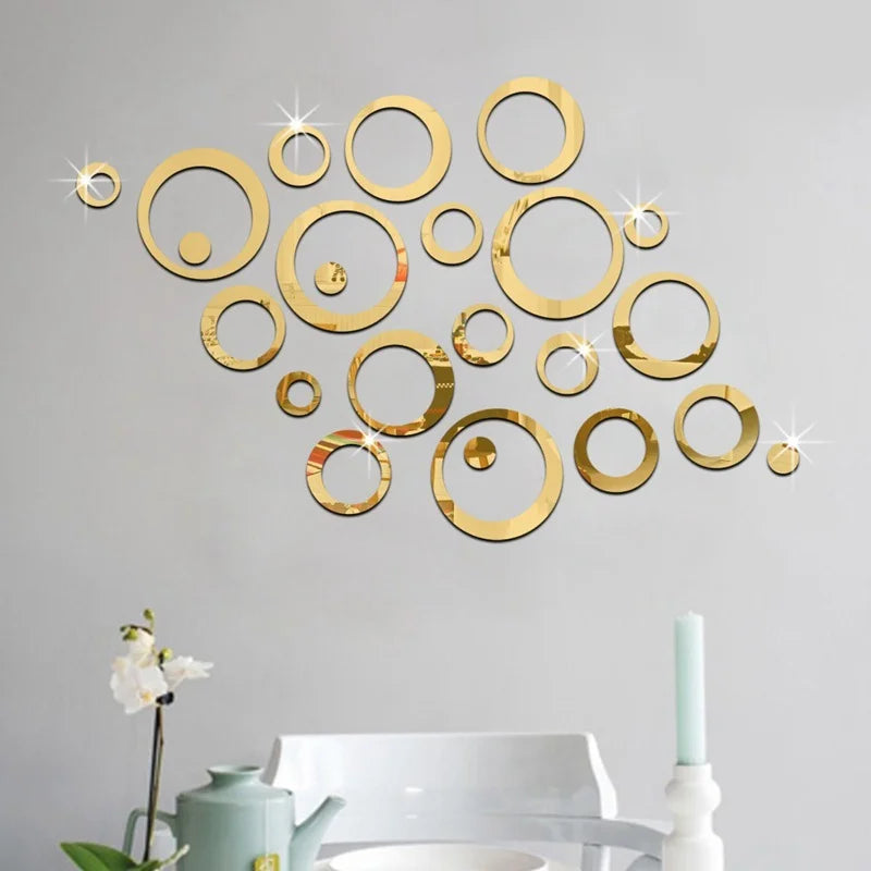 Miroirs adhésifs décoratifs rond - 24 pcs