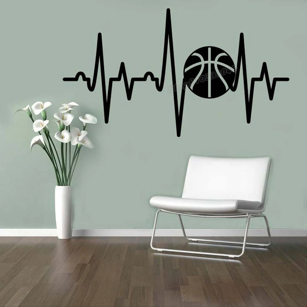 Autocollant mural - basketball - plusieurs couleurs et tailles