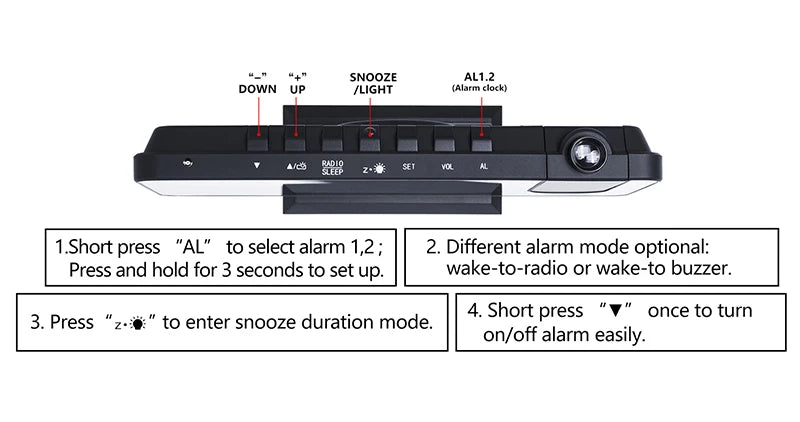 Réveil avec projection de l'heure multifonctionnel