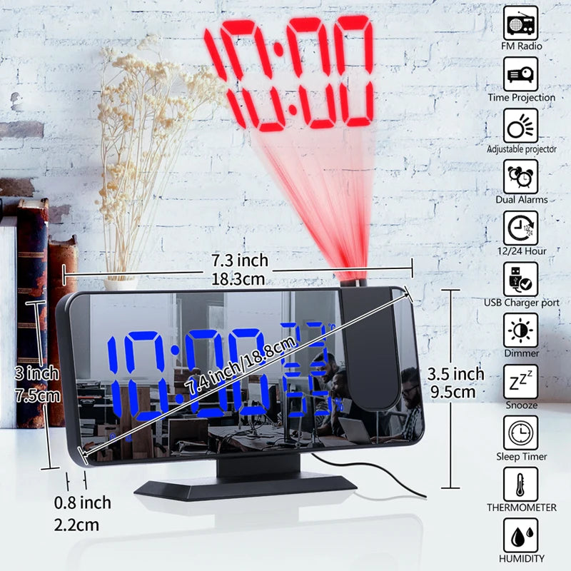 Réveil avec projection de l'heure multifonctionnel