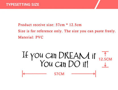 Autocollant mural "If you can dream it, You can do it" 57x12cm