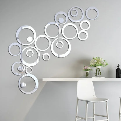 Miroirs adhésifs décoratifs rond - 24 pcs