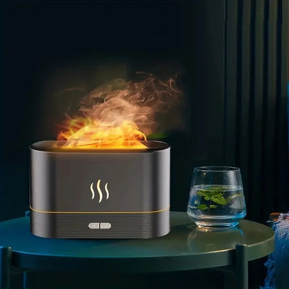 Humidificateur de flamme créative machine d'aromathérapie, USB et lampe