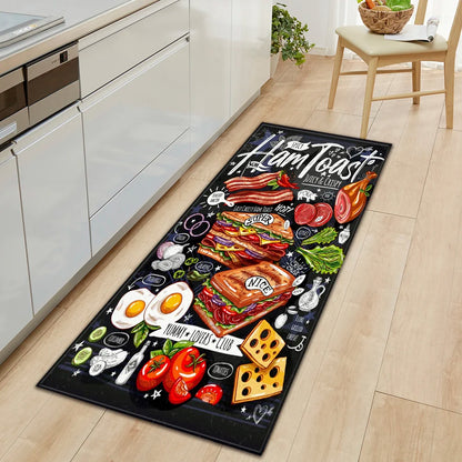 Tapis de sol de cuisine en velours antidérapant et absorbant