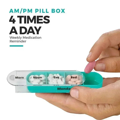 Boîte à pilules grande pour la semaine, 4 compartiments