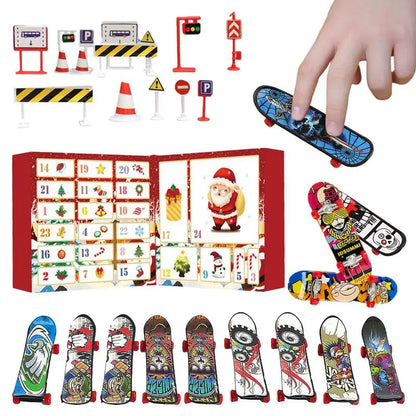 Calendrier de l'Avent de Noël skateboard à doigts