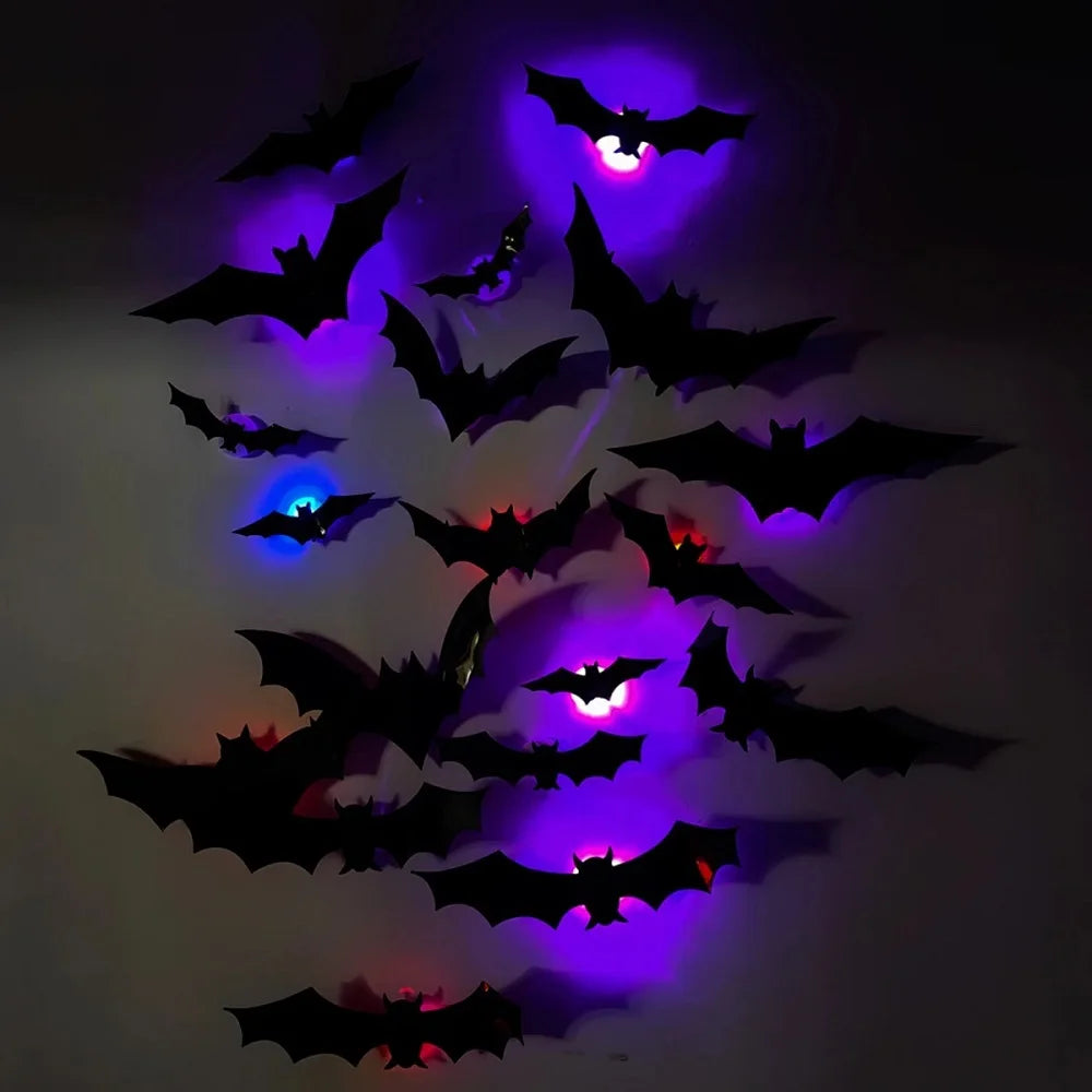 12/24pcs LED Chauve-souris