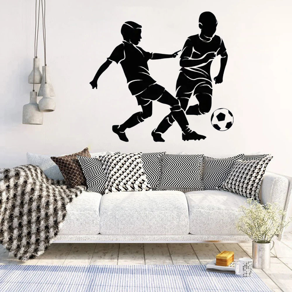 Autocollant mural - enfants jouant au football 39x43cm