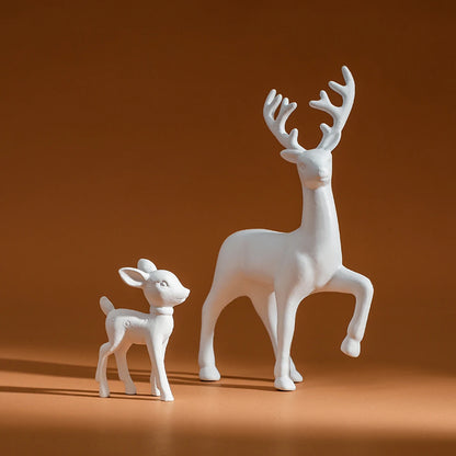 Sculptures cerf mère et fils en résine