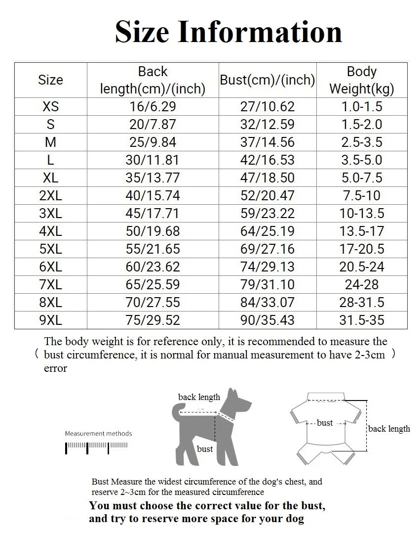 Vêtement d'hiver pour chien - différentes couleurs et tailles