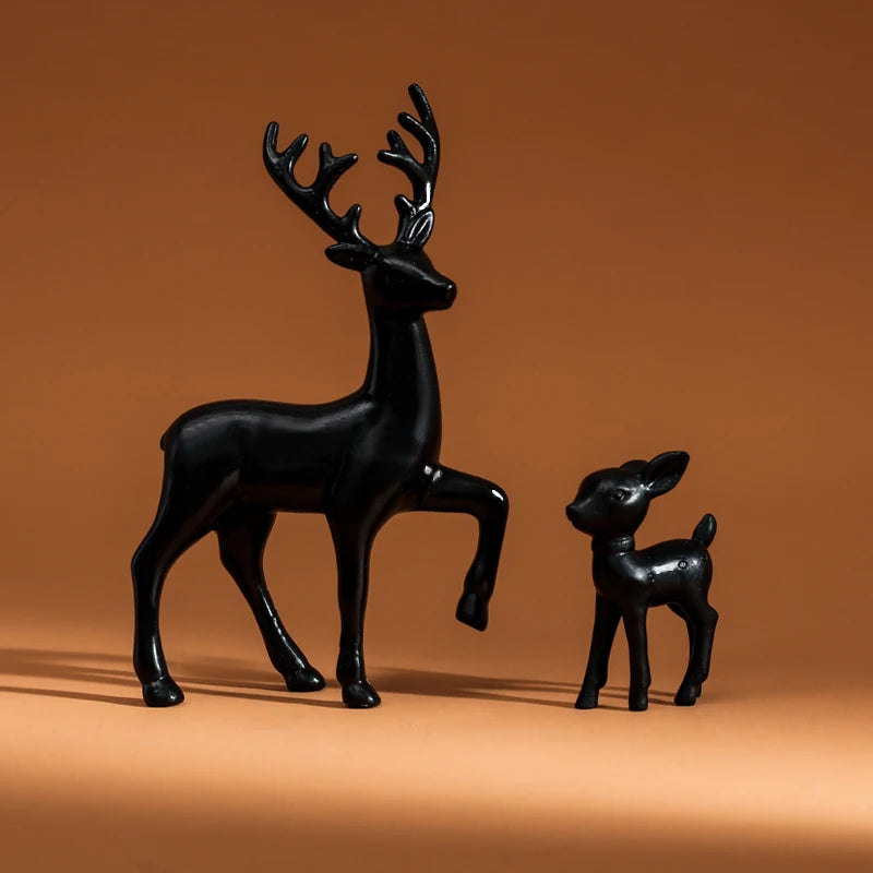 Sculptures cerf mère et fils en résine