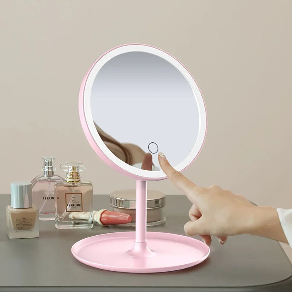 Miroir de maquillage avec LED rechargeable