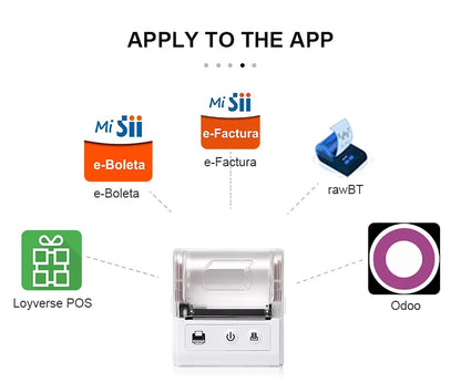 58MM Mini Bluetooth imprimante rechargeable
