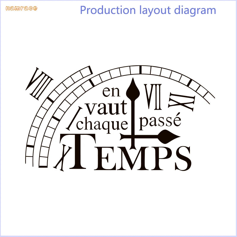 Autocollant mural "le Temps" - différentes couleurs et tailles