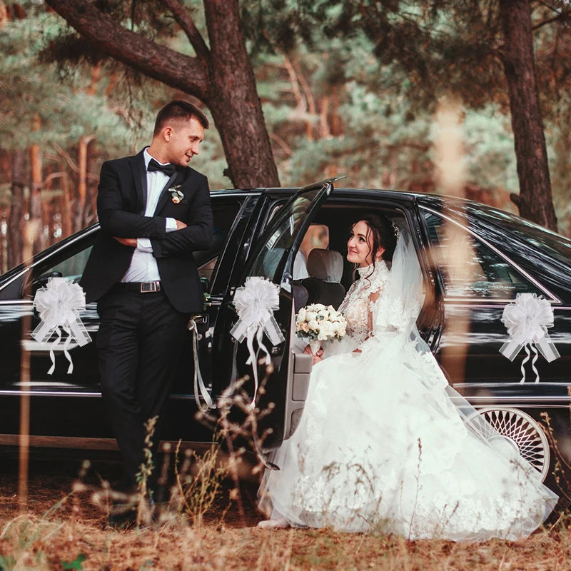 Rubans de nœud de voiture de mariage