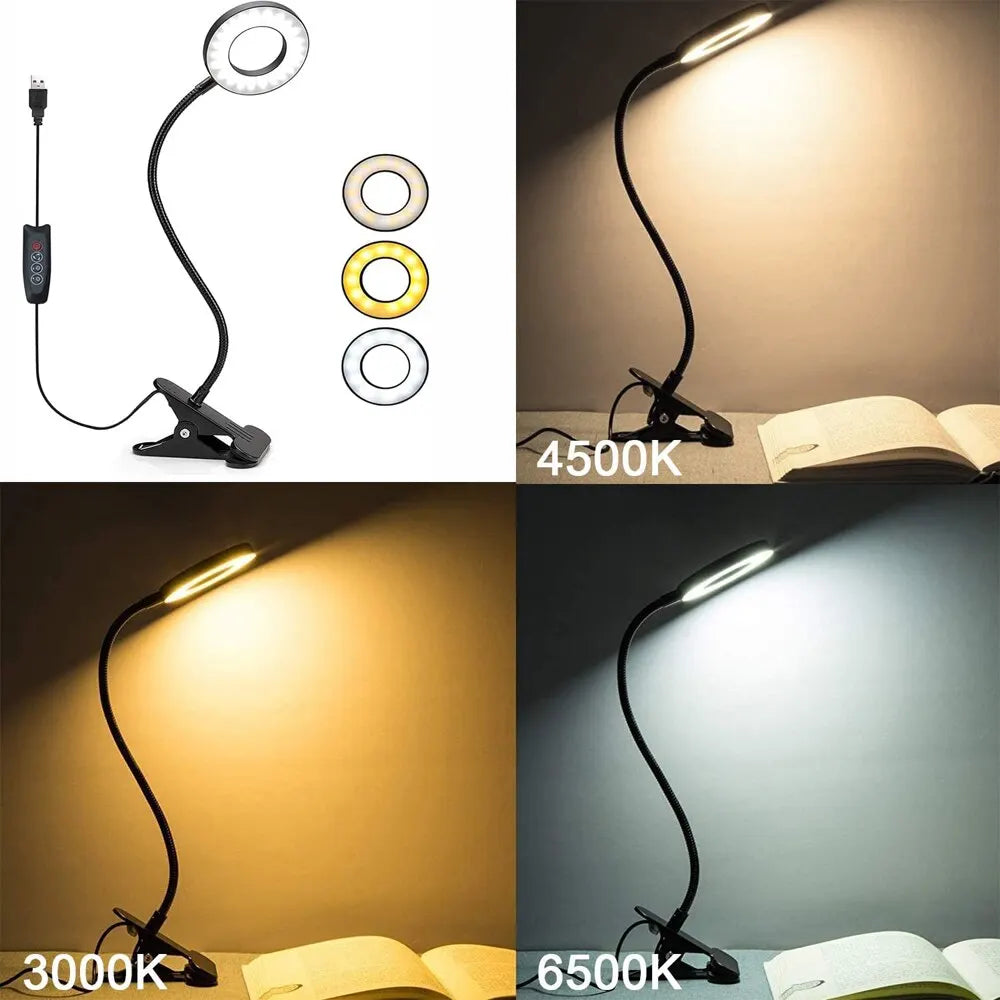 Lampe de bureau flexible - lumière et luminosité réglables