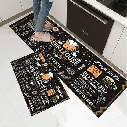 Tapis de sol de cuisine en velours antidérapant et absorbant