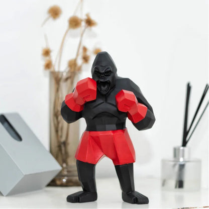 Sculpture King Kong boxeur en résine 25cm