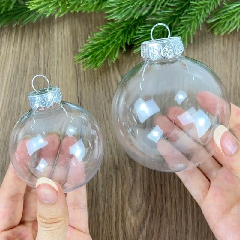 Boule de Noël Transparente à Remplir 6 ou 8 cm  /6 pièces