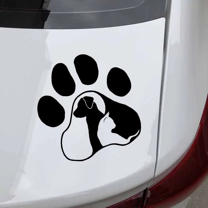 Autocollant de voiture - chien/chat