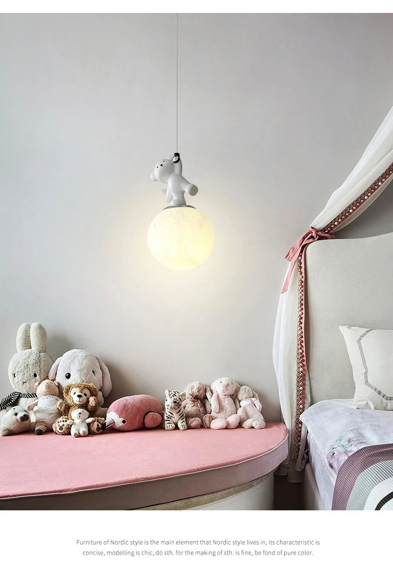 Lustre de chambre enfant - ours / dauphin