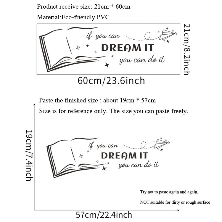 Autocollant mural "Dream it" 57x19cm