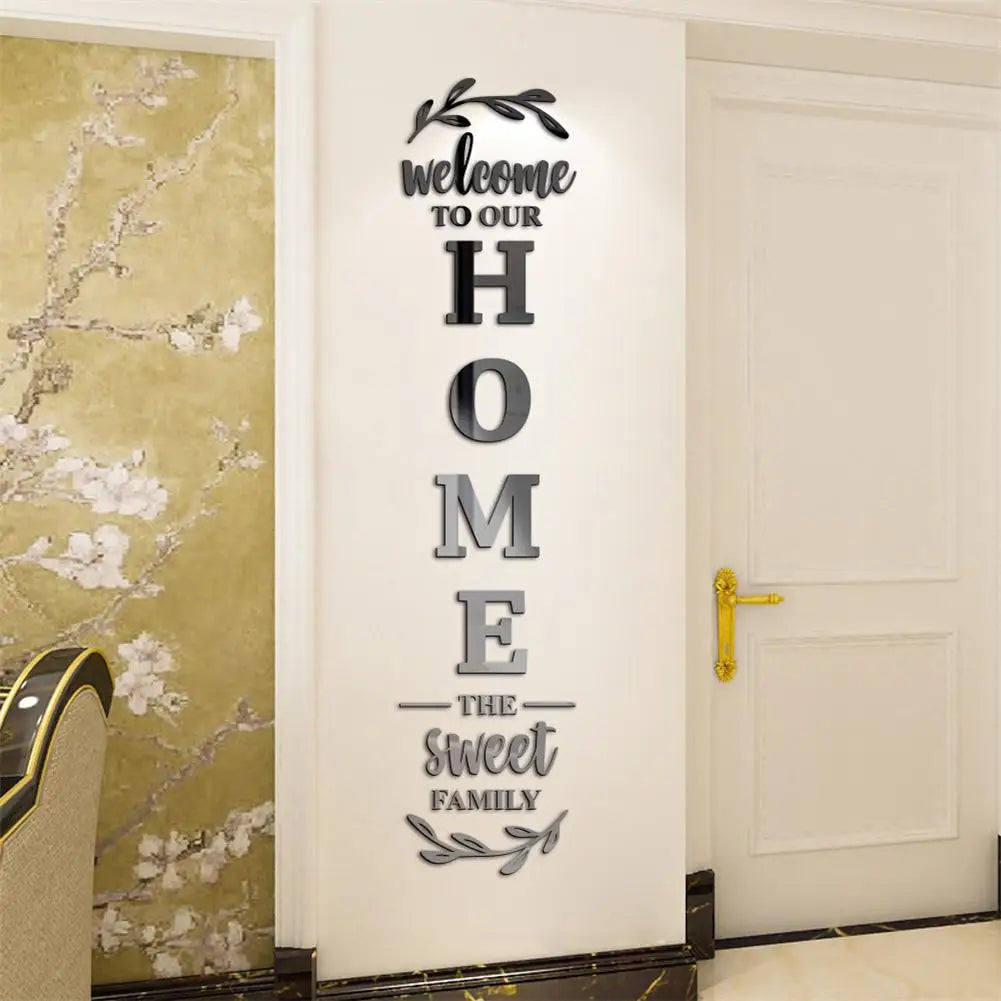 Miroir adhésif de décoration murale "Home"