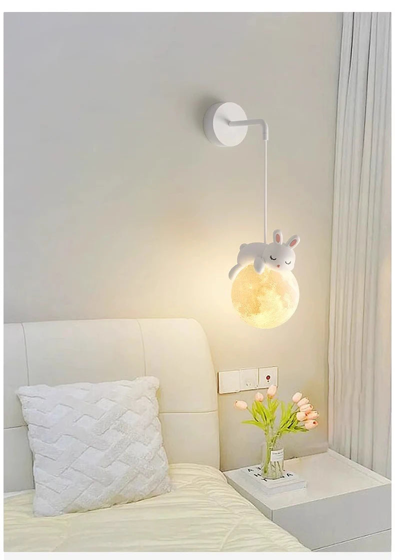 Lustre murale de chambre enfant - ours / lapin