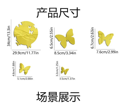 Miroir adhésif de décoration murale en forme de papillons