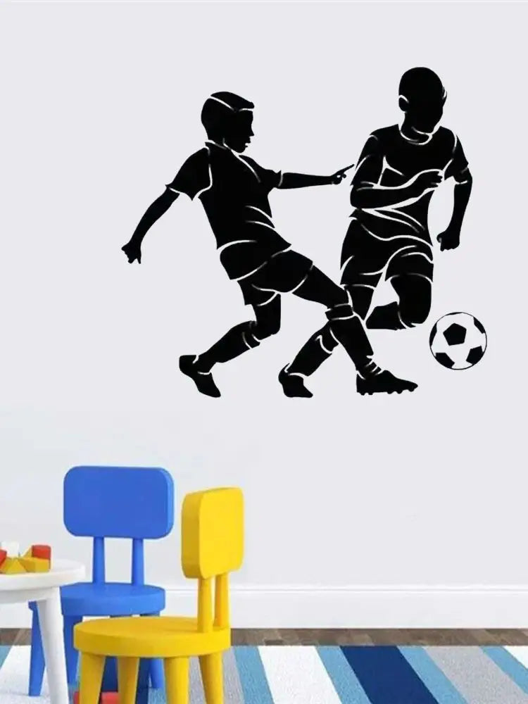 Autocollant mural - enfants jouant au football 39x43cm