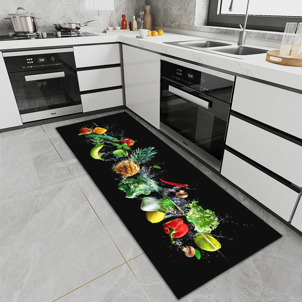 Tapis de sol de cuisine en velours antidérapant et absorbant