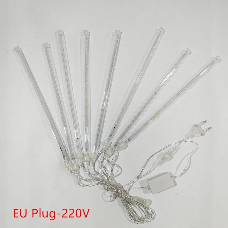 1 paquet de lumières de pluie de météores 8 Tubes