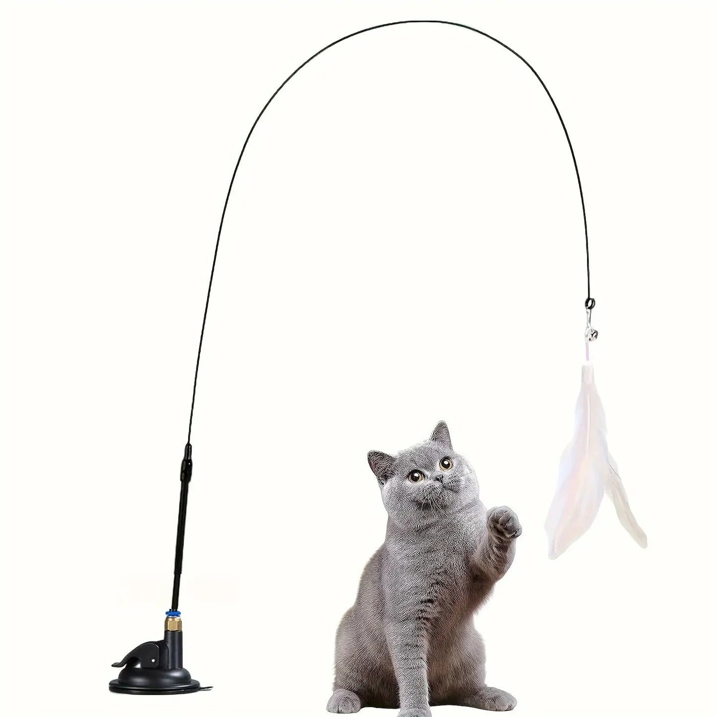 Jouet en plumes pour chat 85cm