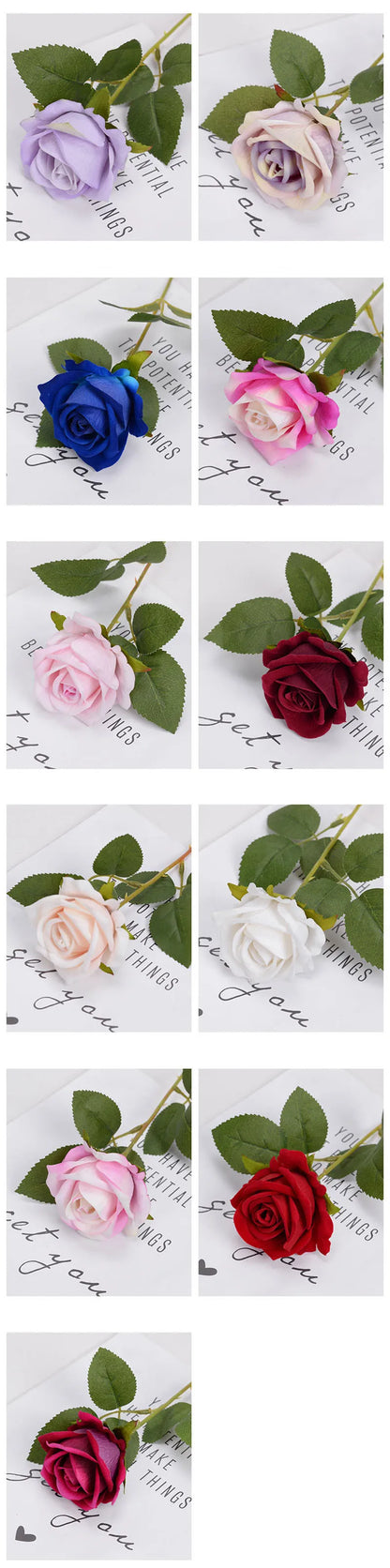 Rose artificielle 51cm - diverses couleurs