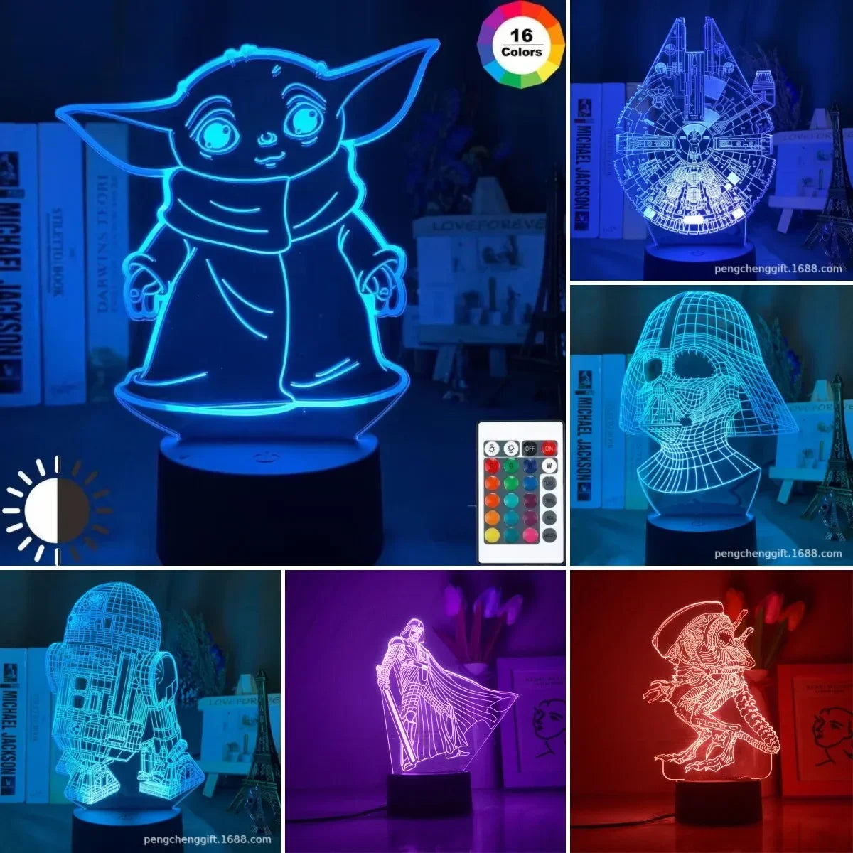 Disney Manga Anime 3D LED 16 couleurs