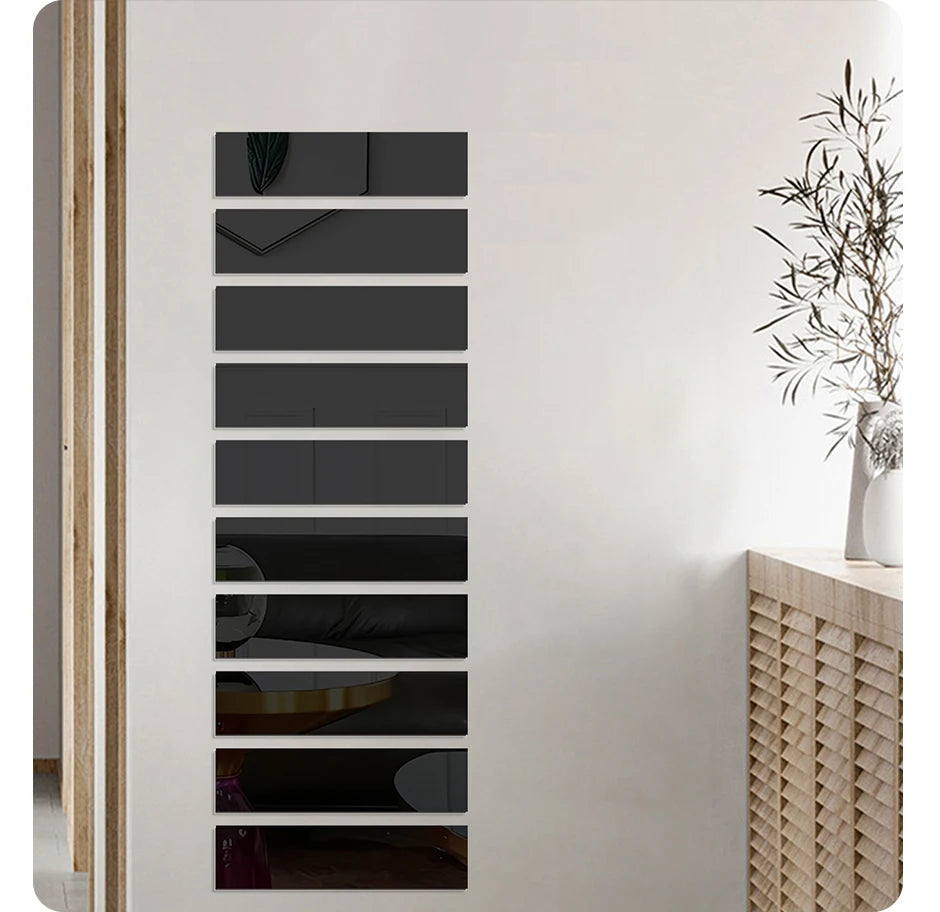 Miroir adhésif de décoration murale - 10pcs