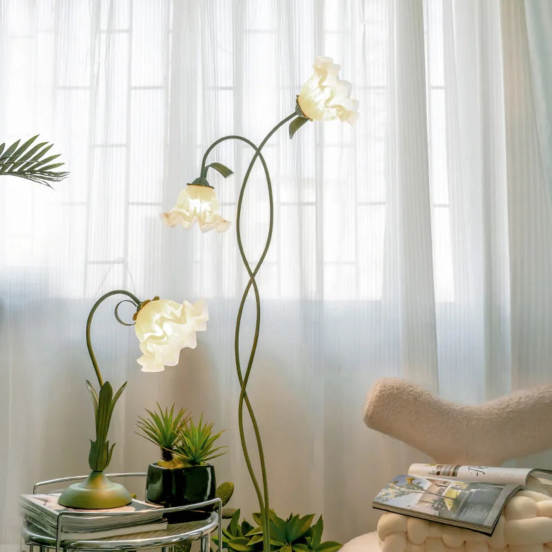 Lampe de table flexible - fleurs