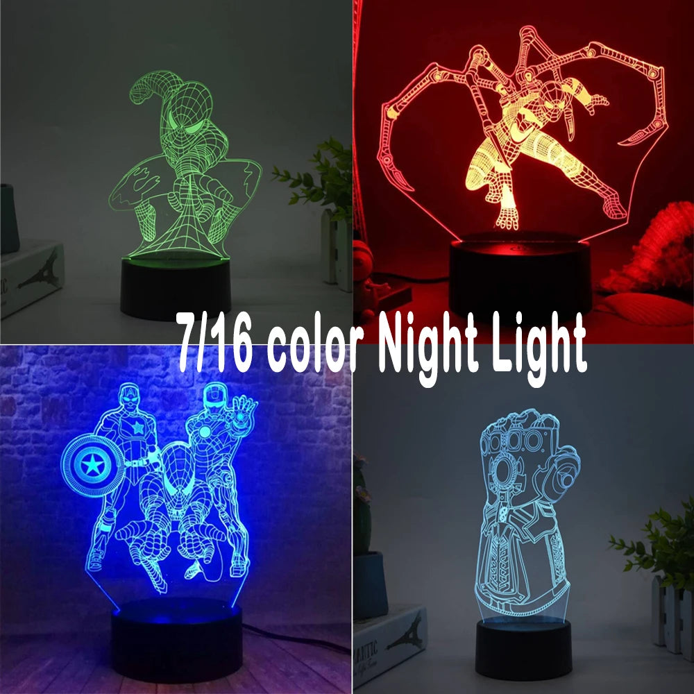 Marvel 3D LED 7 / 16 couleurs veilleuse décoration intérieure