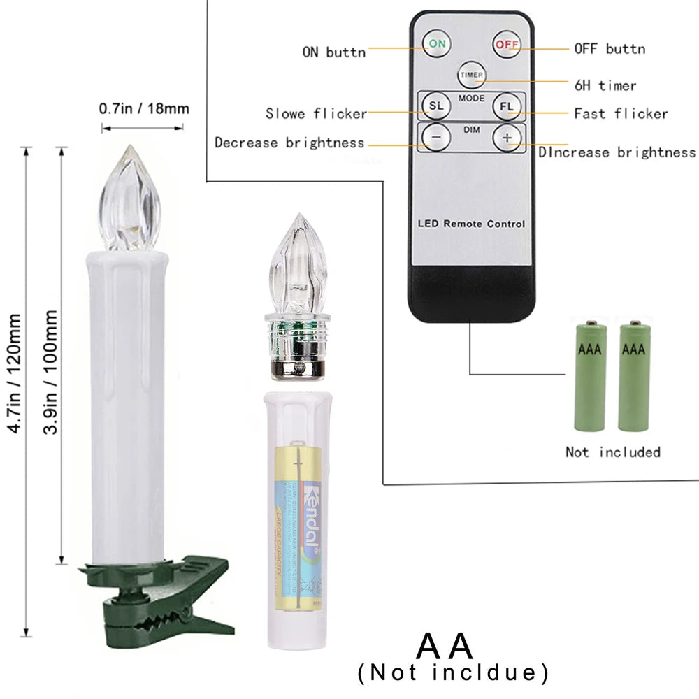 10/20/30/40PCS LED bougies batterie