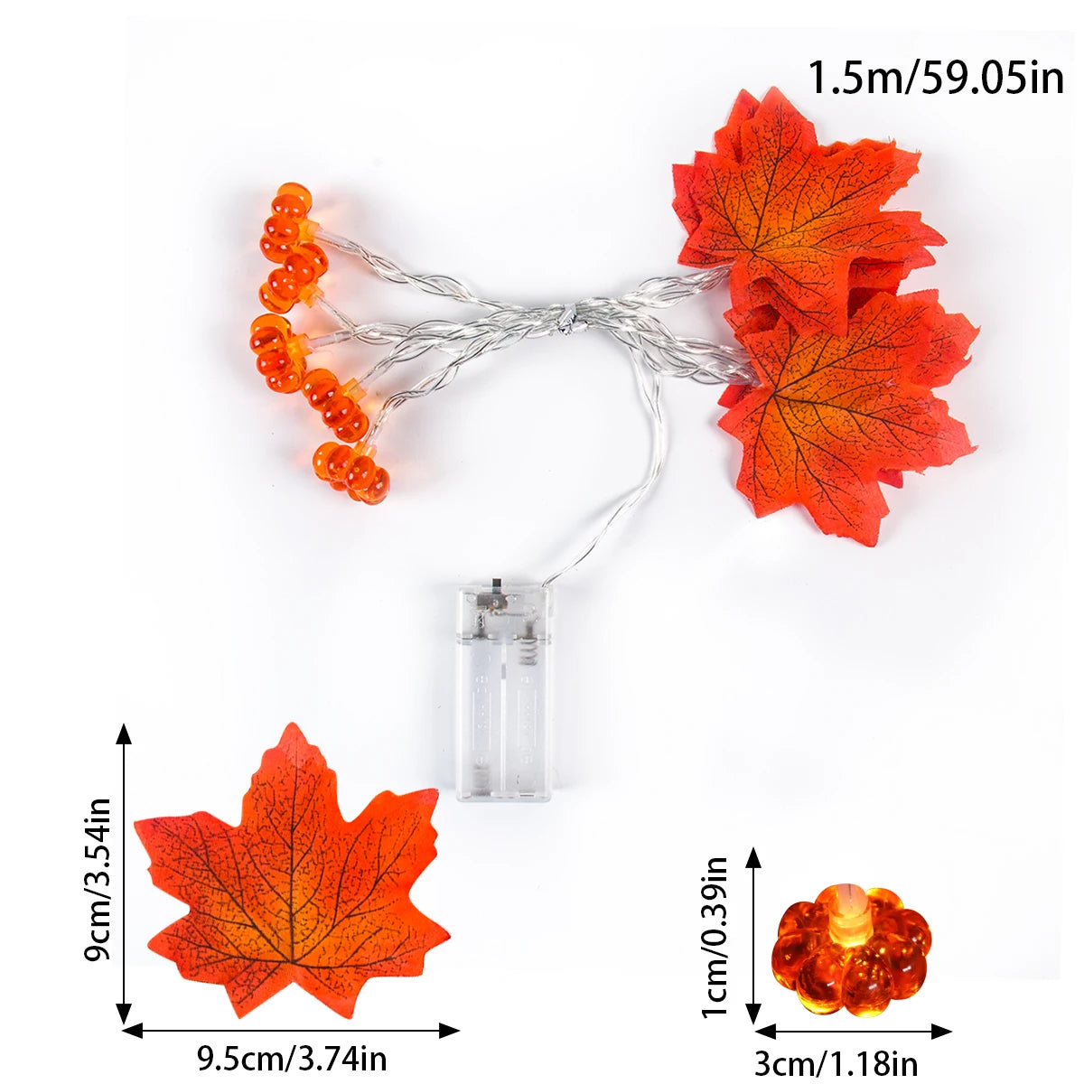 Citrouille artificielle de feuilles LED