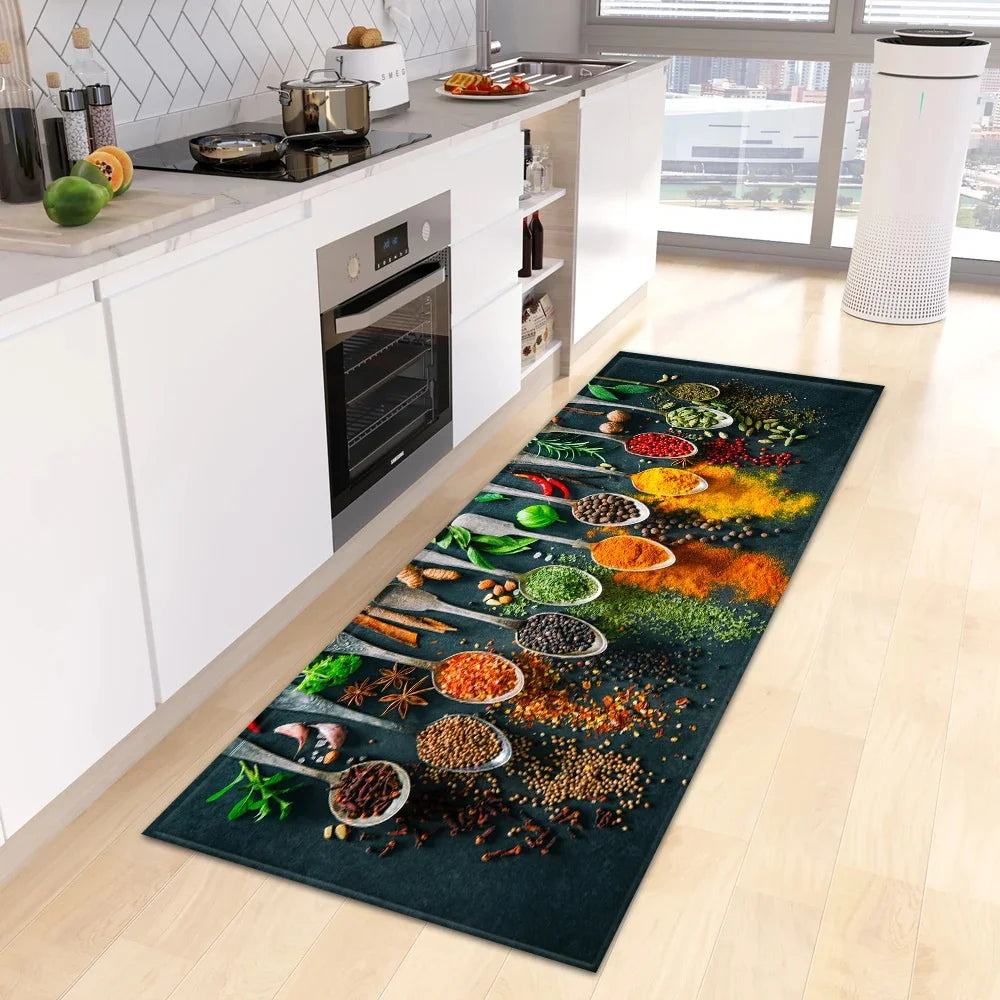 Tapis de sol de cuisine en velours antidérapant et absorbant