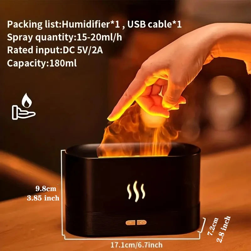 Humidificateur de flamme créative machine d'aromathérapie, USB et lampe