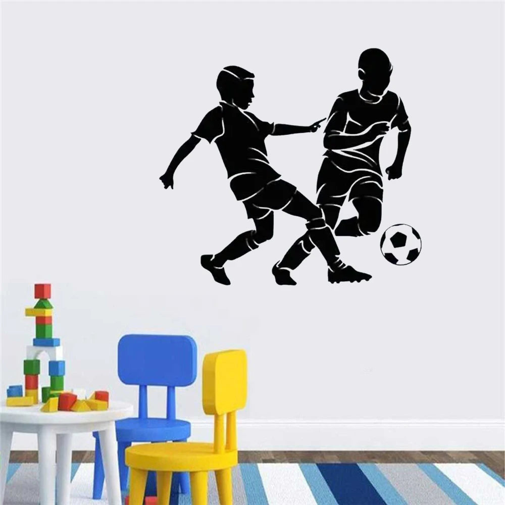 Autocollant mural - enfants jouant au football 39x43cm