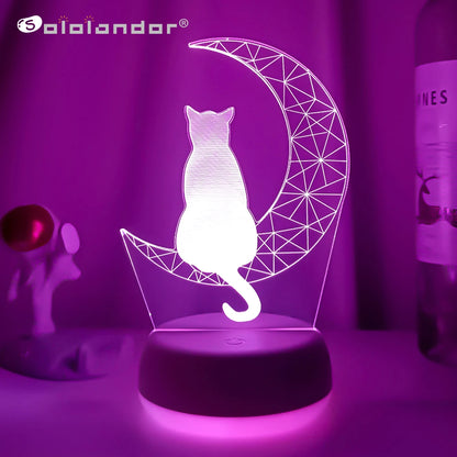 Chat 3D LED 7 / 16 couleurs