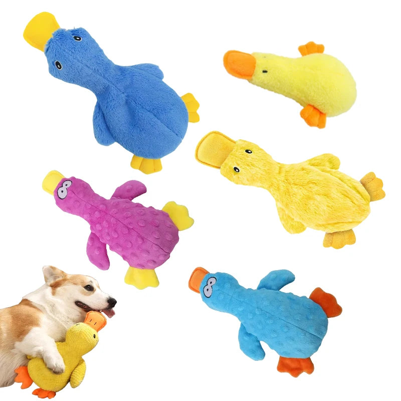 Dog Plush Sound Toys Yellow Duck Puppy Squeaky Interactive Stuffed Toys Bite Chewing Rattle Pet Supplies For Indestructible Dogs