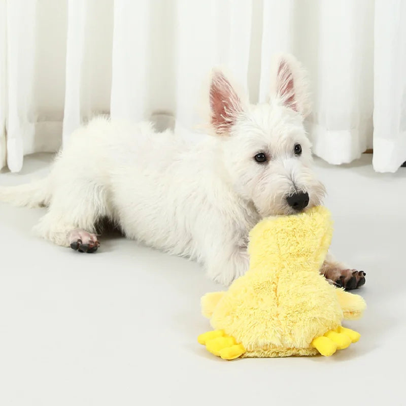 Dog Plush Sound Toys Yellow Duck Puppy Squeaky Interactive Stuffed Toys Bite Chewing Rattle Pet Supplies For Indestructible Dogs