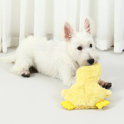 Dog Plush Sound Toys Yellow Duck Puppy Squeaky Interactive Stuffed Toys Bite Chewing Rattle Pet Supplies For Indestructible Dogs