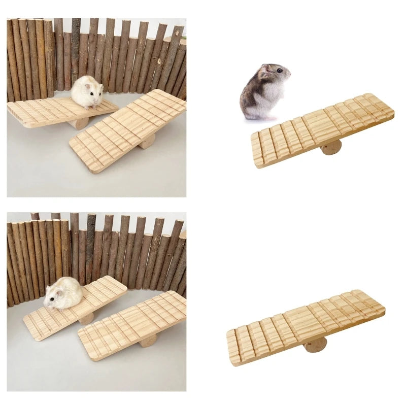 Pont en bois naturel pour petits animaux